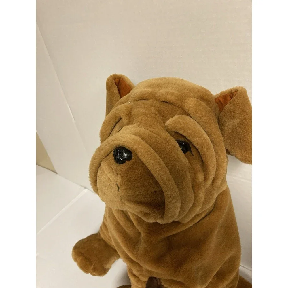 FAO Schwarz Fifth Avenue Chocolate Brown Bulldog Plush w/ Tag, Vintage 1993